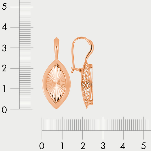 Серьги для женщин без вставки из розового золота 585 пробы (арт.Сд3841)