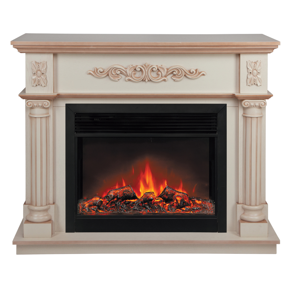 Каминокомплект Real Flame Silvia 26 WT-619B с очагом Moonblaze Deluxe Black