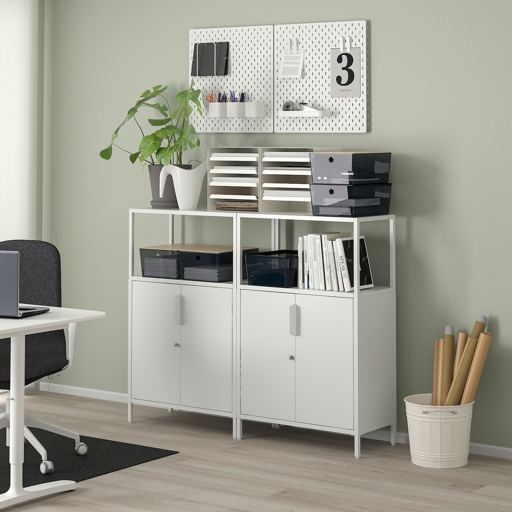 Контейнер с крышкой IKEA KUGGIS (КУГГИС), Бамбук, Черный, 26x35x15 см