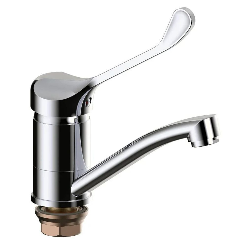 Смеситель для раковины, РМС, корот изл, с картриджем, локтевой, хром, SL42-004F-15