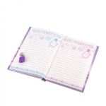Блокнот в футляре, 14,5 см * 20,5 см, 7БЦ, Alingar, ламинация, замочек, линия, 45 л., "Милый мишка", розово-сиреневый