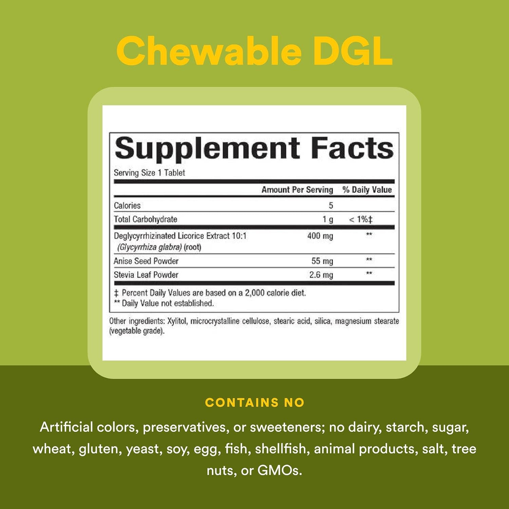 Natural Factors, DGL, глицирризинат солодки (экстракт корня), 90 жевательных таблеток