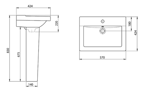 Раковина Santeri Орион 565 х 428, белая (1.3110.8.S00.11B.0)