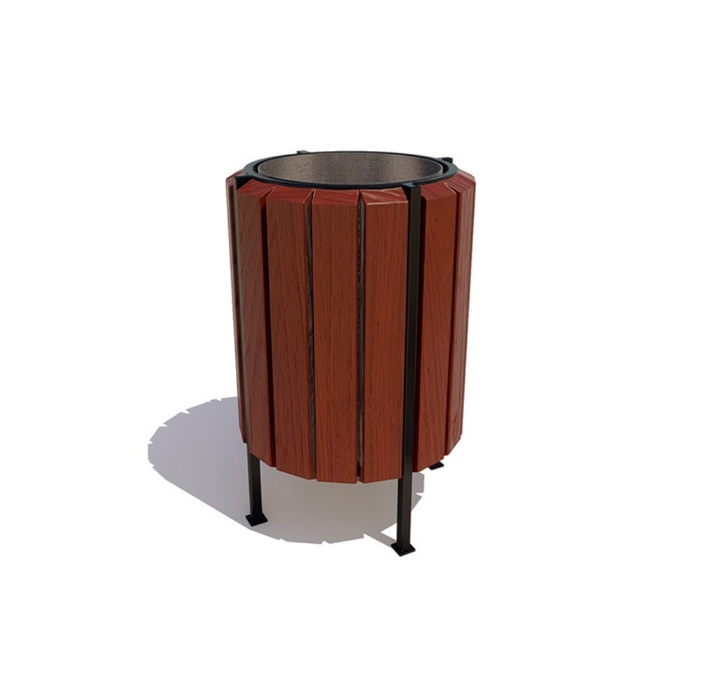 Урна уличная круглая "Гео", махагон