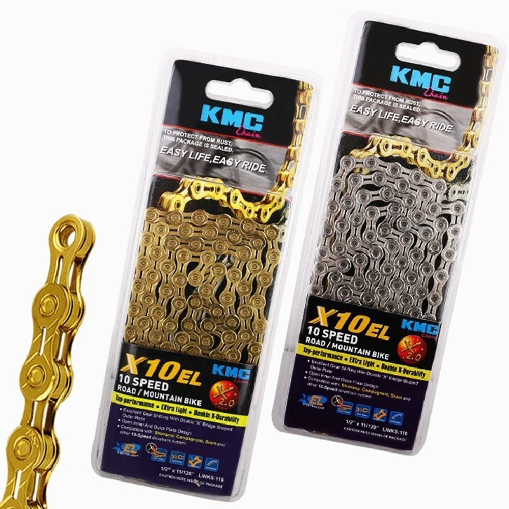 Цепь KMC X10EL 116 links Ti-N (Gold)