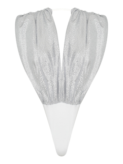 Боди с глубоким вырезом из парчи