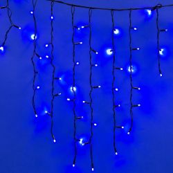 ULD-B3010-200-TBK BLUE IP67 Бахрома светодиодная с эффектом мерцания. 3м. Соединяемая. 200 светодиодов. Синий свет. Провод черный. TM Uniel.