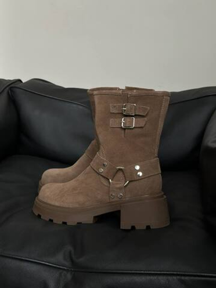 Ботинки из натуральной замши