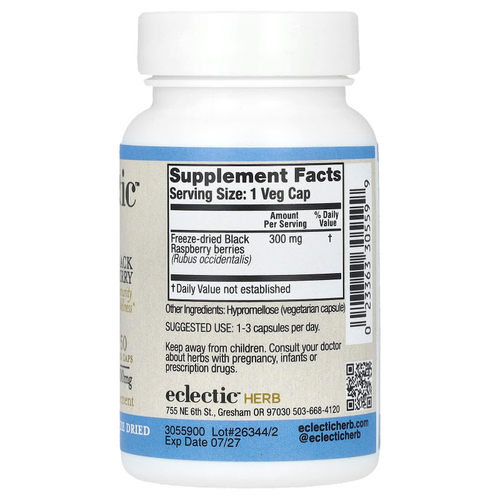Eclectic Herb, сублимированная черная малина, 300 мг, 50 вегетарианских капсул