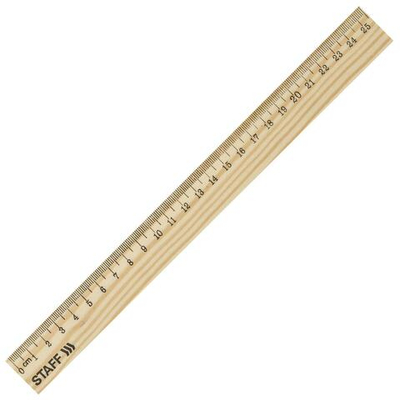 Линейка деревянная 25 см (STAFF)