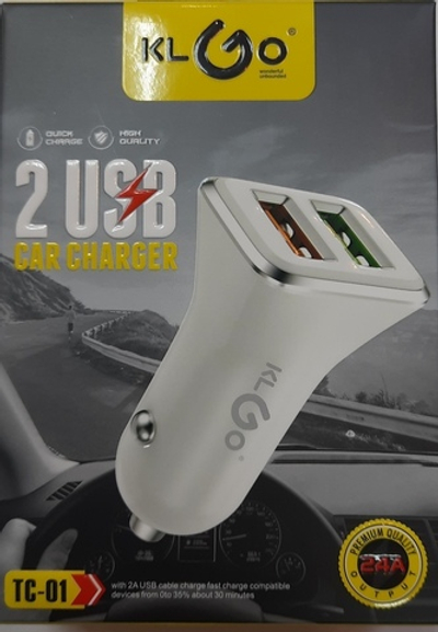 АЗУ USB Car Charger KLGO TC-01 (2xUSB/2.4A)