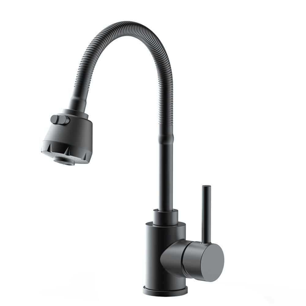 Смеситель для кухни, Frap, гибк излив, с картриджем, чер, F40993-6