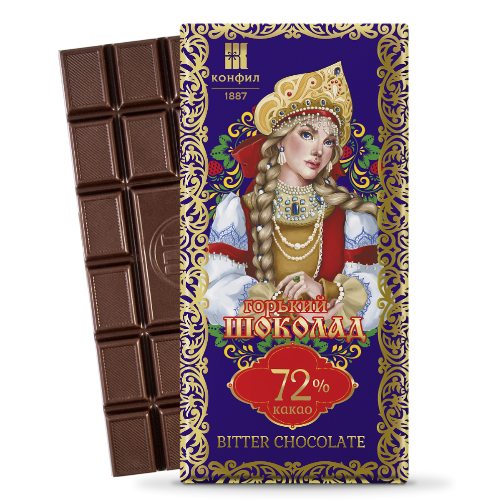Шоколад горький 72% какао Конфил 100 гр