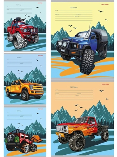 Тетрадь А5 18л. клетка "Рисунок авто" мелов.облистер 5 дизайнов (Проф-Пресс)