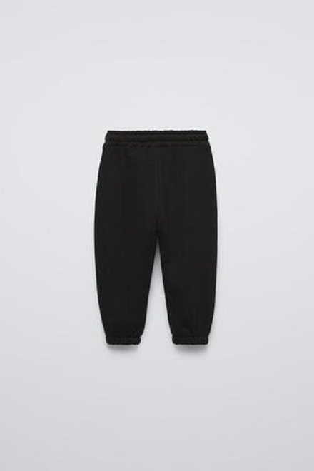 ZARA БРЮКИ-ДЖОГГЕРЫ С ВЫШИВКОЙ, ЧЕРНЫЙ