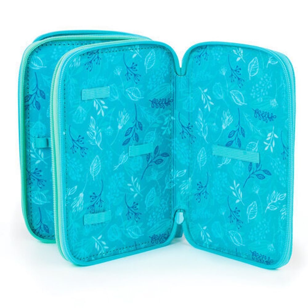 Пенал BRAUBERG, 3 отделения, ткань, 20,5х14 см, "Sloths", 229291