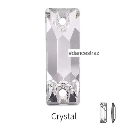 Стразы пришивные, Baguette, Crystal, 001, 7*21mm, (24 ea/pkg), 5A+ (F2)