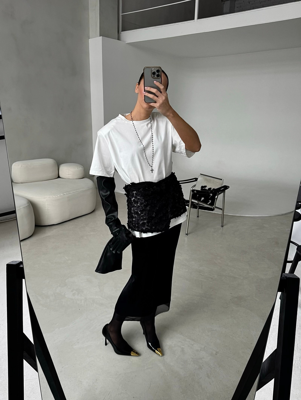 Юбка МИДИ Ацетат (черный)