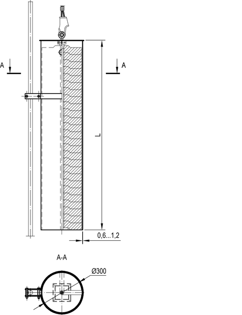 Кожух защитный для одинарной штанги с хомутом
