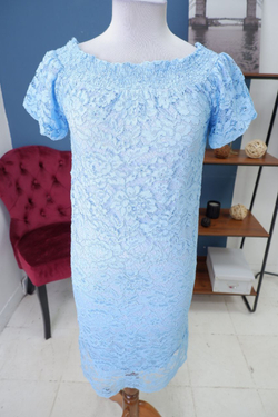 Платье AScool гипюровое голубое 44 размер, новое