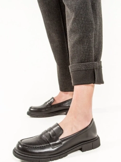 Брюки прямые из твида для беременнных черный 3234