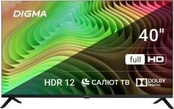 Телевизор 40" Digma DM-LED40SBB36, FULL HD, черный, СМАРТ ТВ, Салют ТВ