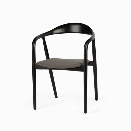 Стул Canada черное дерево и серая ткань