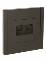 FORTE&PIANO Розетка двойная RJ11+RJ45 кат.5E FP335 серый IEK