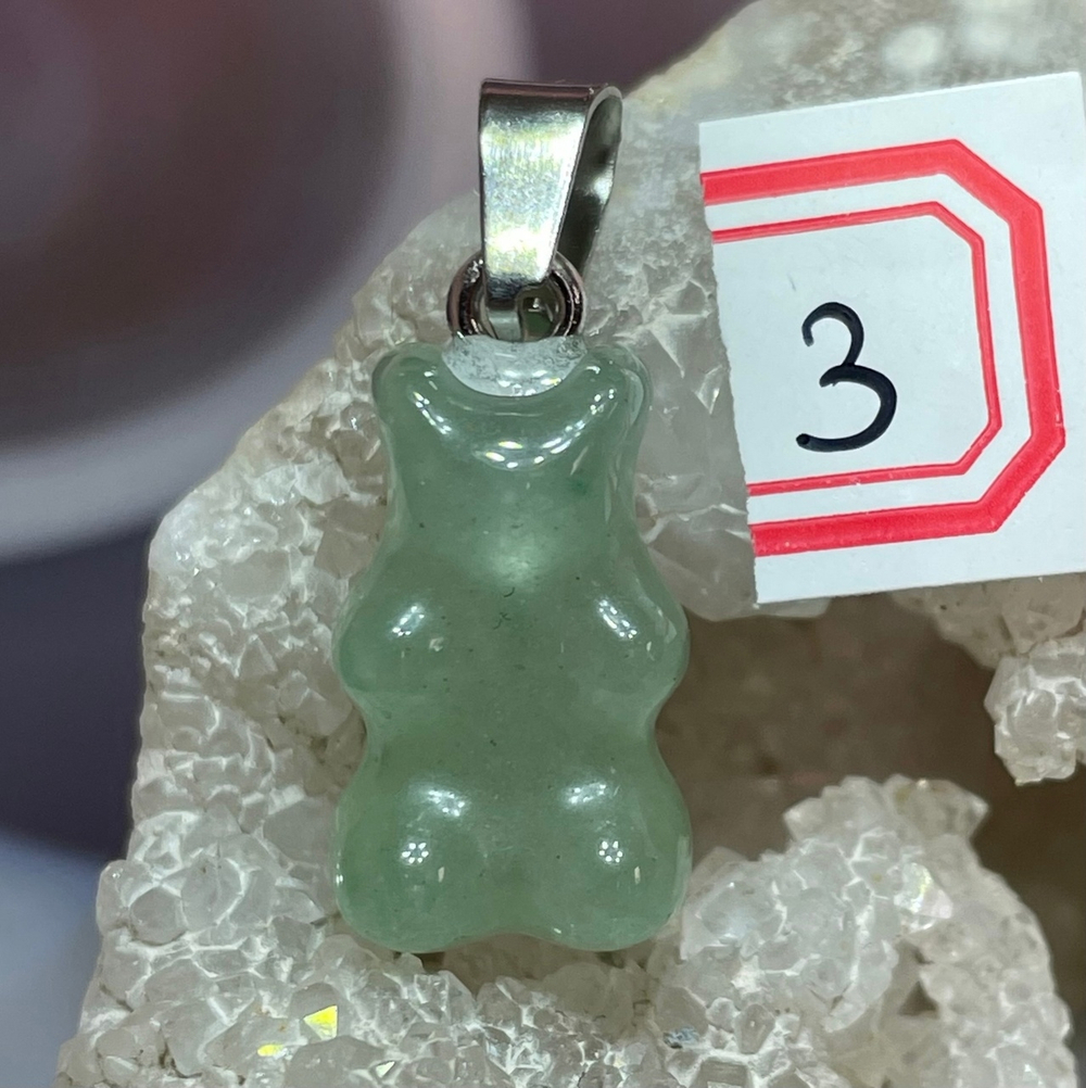 36932 Авантюрин Кулон Мишка 10*17мм