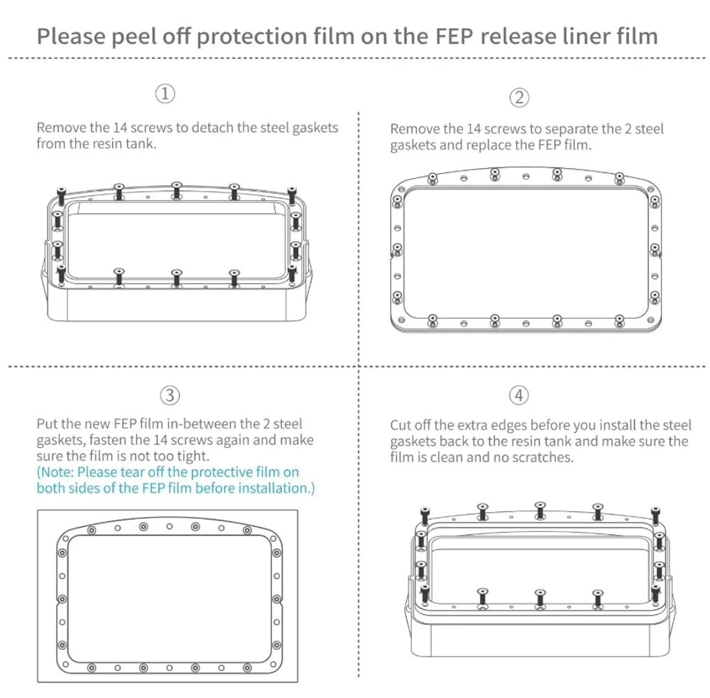 FEP‑плёнка ELEGOO для 3D‑принтера Mars 5 (7 дюймов, комплект из 5 шт.)
