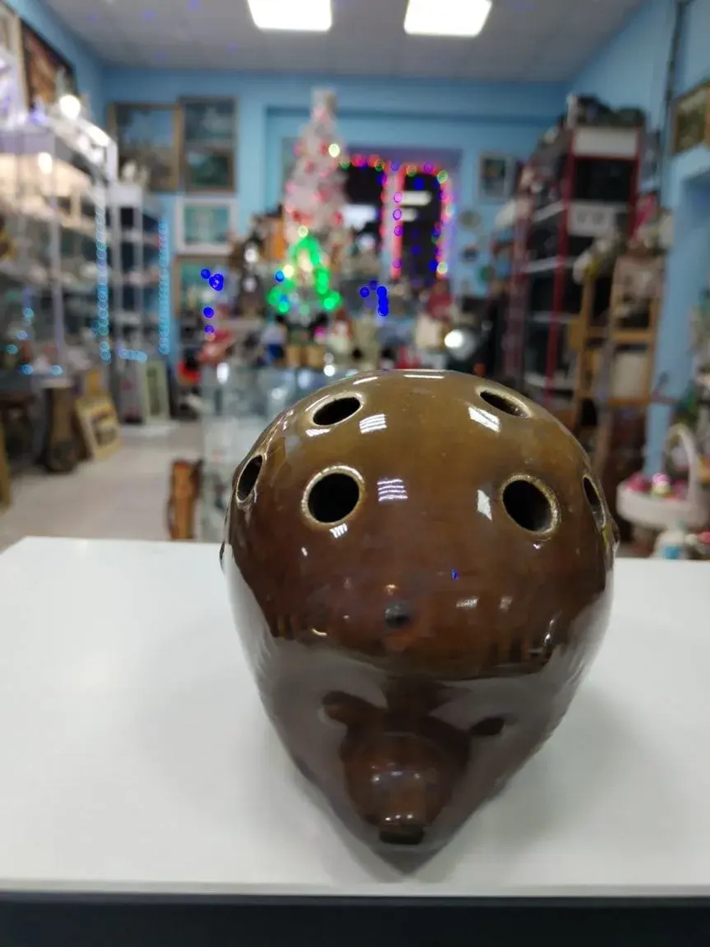 Статуэтка Ежик карандашница винтажная керамика