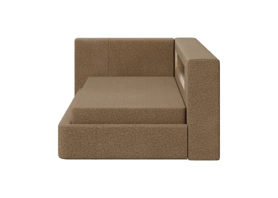 Диван-кровать Cube c нишей L (коричневый, рогожка)
