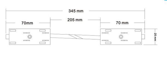 Соединитель питания угловой для накладного шинопровода Crystal Lux CLT 0.205 04 BL