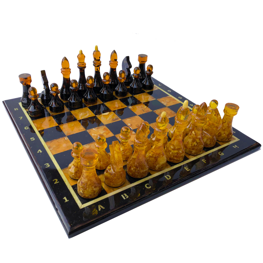 Янтарные шахматы "Классика" 35 на 35 см