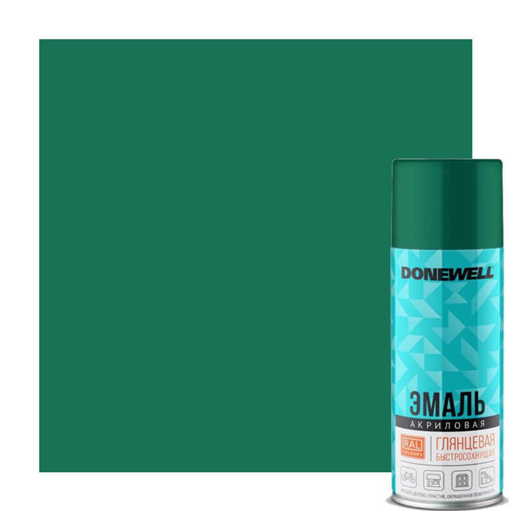 Эмаль DONEWELL универсальная акриловая RAL 6016 тёмно-зелёная глянцевая
