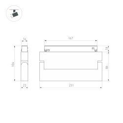 Светильник MAG-ORIENT-LASER-FOLD-S230-12W Day4000 (WH, 30 deg, 48V, DALI) (Arlight, IP20 Металл, 5 лет) 035865
