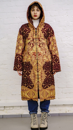 Двустороннее пальто-парка, по мотивам русского золотного шитья в церковных одеяниях