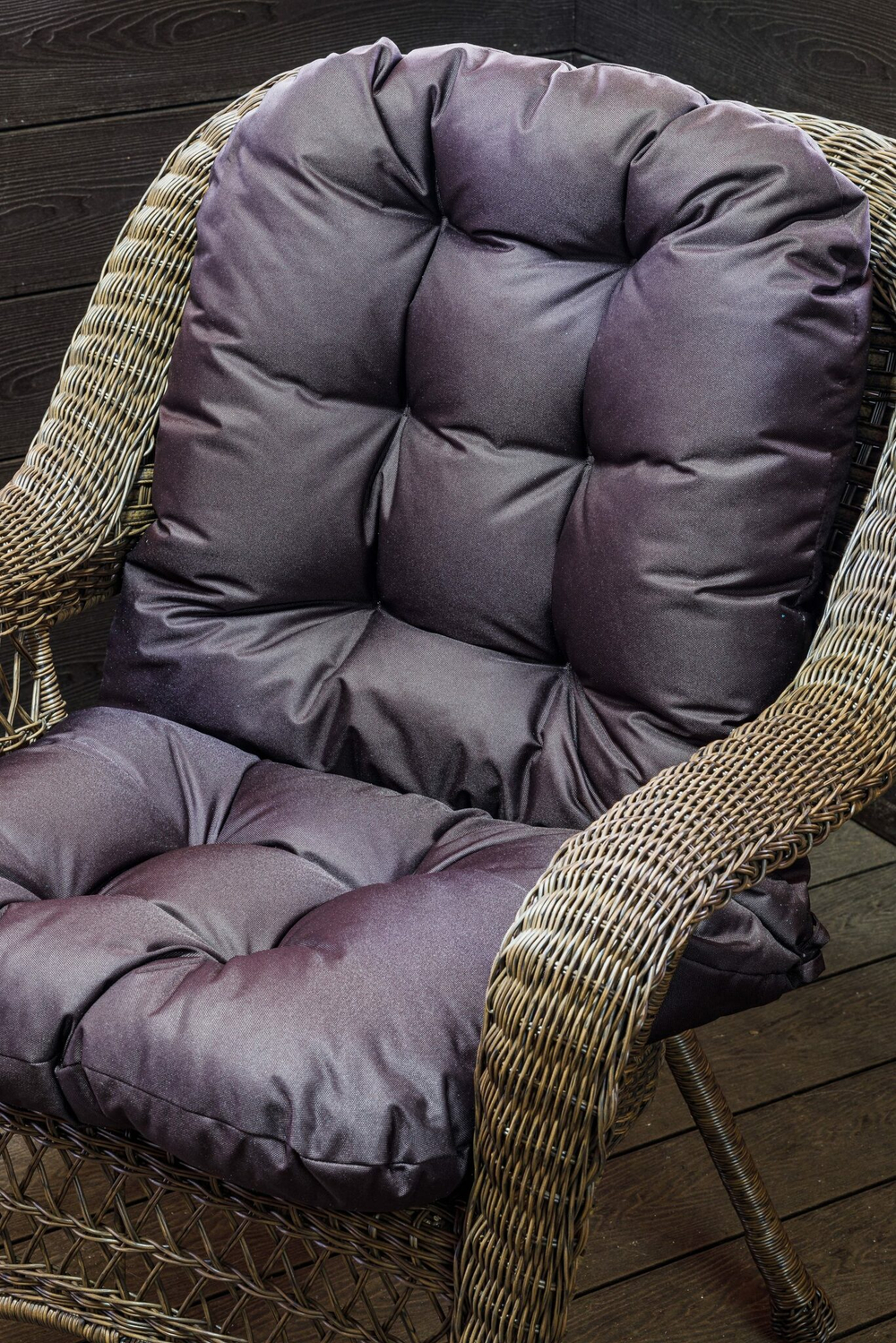 Кресло из искусственного ротанга МЭДИСОН «MEDISON» арт.М00130 brown с подушками на сидение и спинку