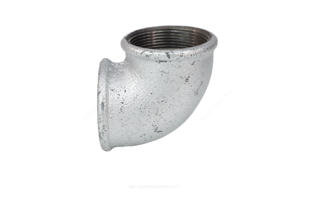 Угольник проходной чугун оц Ду 40 (1 1/2") ВР/ВР Fittex
