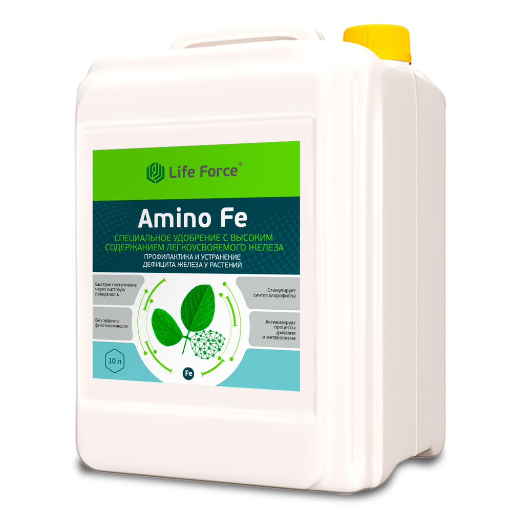 Специальное удобрение с высоким содержанием железа Life Force Amino Fe канистра 10 литров