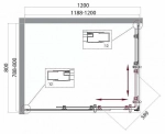Душевой уголок BelBagno UNO 195-AH-2 120x80 матовый/хром