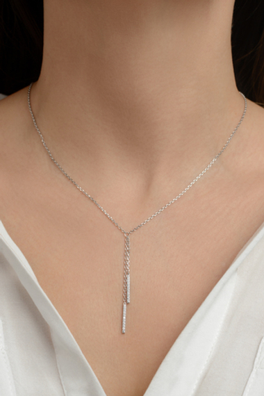 Колье "Glow" из серебра с фианитами