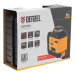 Лазерный уровень мультипризменный LX 360-3 Red, 30 м, 635 нм, аккумулятор Li 2800 мАч, резьба 5/8" Denzel