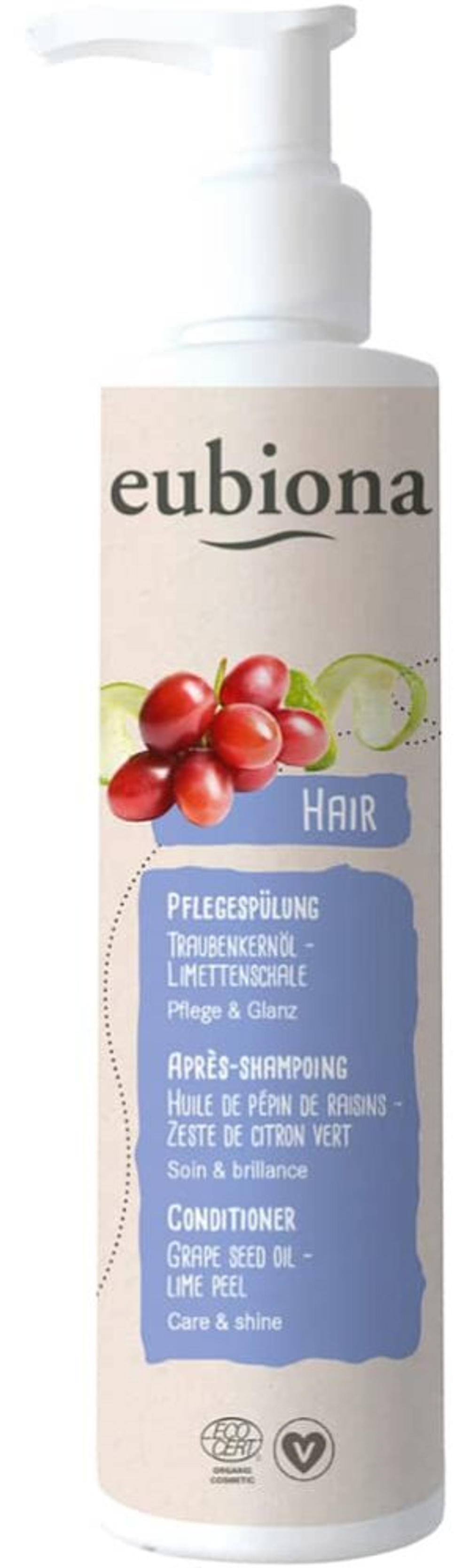 Кондиционер для волос Eubiona с маслом виноградных косточек - лайм, 200 мл