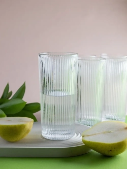 Набор ребристых бокалов для воды, 330 мл. 6 шт. прозрачные