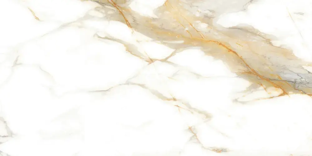 Керамогранит Alma Ceramica GFA114CLR04L Calacatta Oro 114x57 бежевый / белый лаппатированный под мрамор