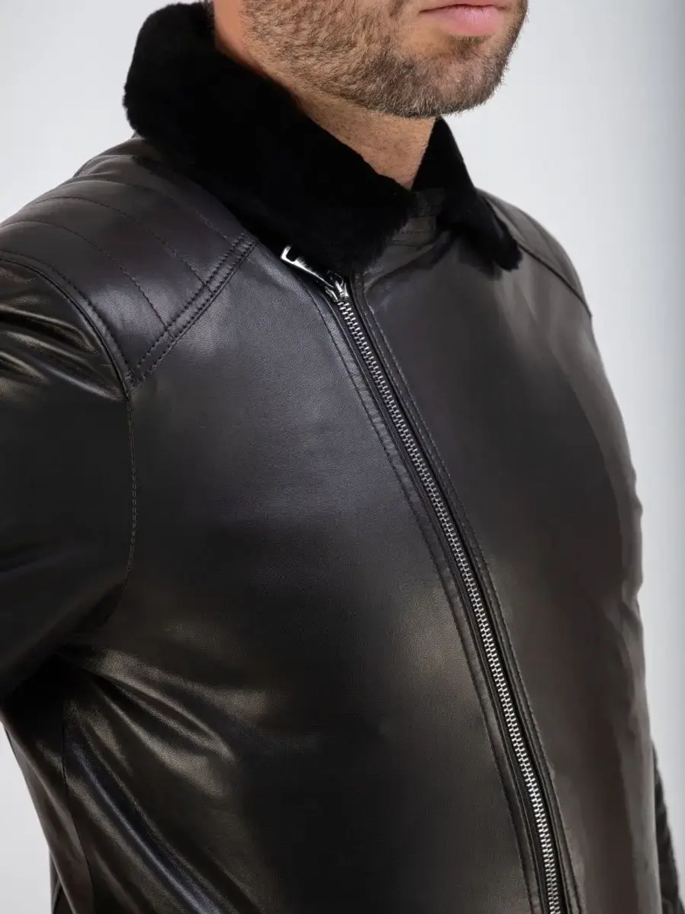 Дубленка мужская натуральная авиатор куртка зимняя Турция