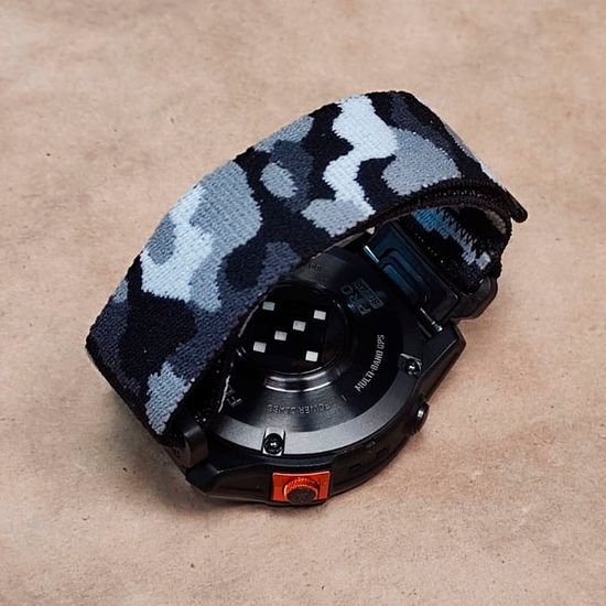 Ремешок TacFit 22 мм. для Garmin Fenix 7 / 6 / 5, Epix 2, Instinct / Instinct 2, Forerunner 9х5, Marq / Marq 2 нейлоновый быстросъемный Велкро (Камуфляж серый)