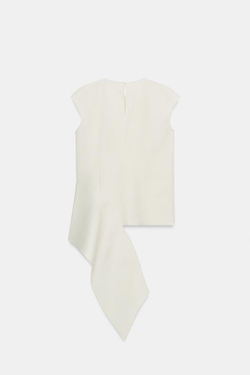 ZARA ТОП АСИММЕТРИЧНОГО КРОЯ — ZW COLLECTION, ЭКРЮ