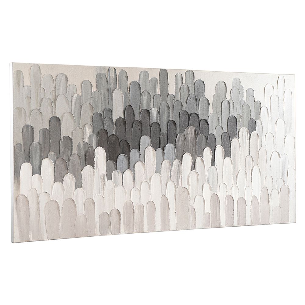 Панно декоративное с ручной росписью By Feel, 140х70 см, черно-белое